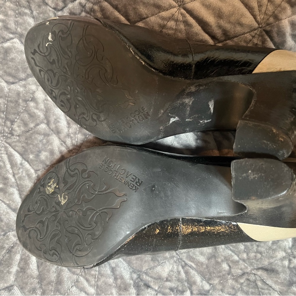 Kenneth Cole Reaction nice color block black gray 2016 heels ladies 9.5 - Picture 6 of 6